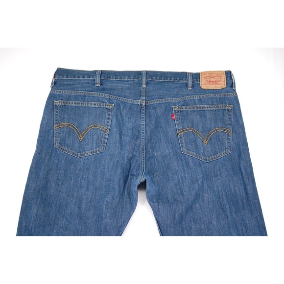Levis 569 Jeans Mens 42x32 Blue Denim Loose Straight Fit Medium Wash Comfort - Picture 5 of 14